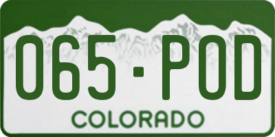 CO license plate 065POD