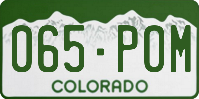 CO license plate 065POM