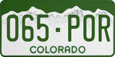 CO license plate 065POR