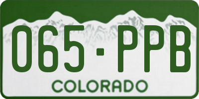 CO license plate 065PPB