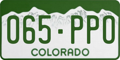 CO license plate 065PPO
