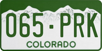 CO license plate 065PRK