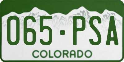 CO license plate 065PSA
