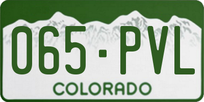 CO license plate 065PVL