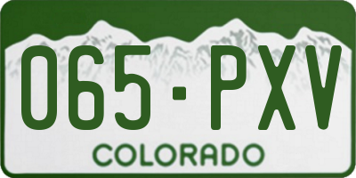 CO license plate 065PXV