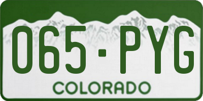 CO license plate 065PYG
