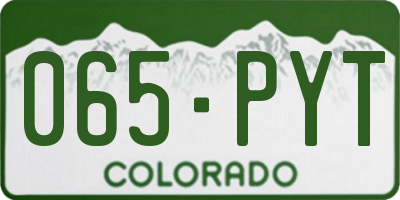 CO license plate 065PYT