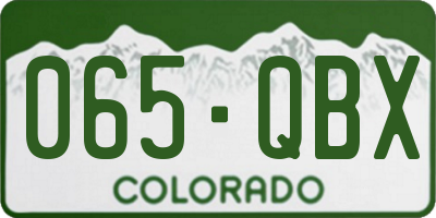CO license plate 065QBX