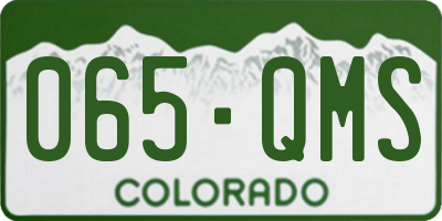 CO license plate 065QMS