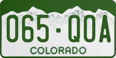 CO license plate 065QOA