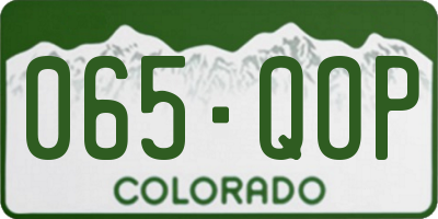 CO license plate 065QOP