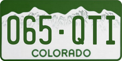 CO license plate 065QTI
