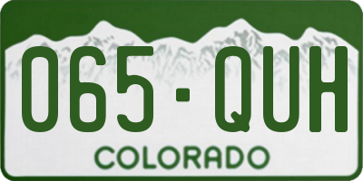 CO license plate 065QUH