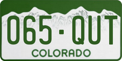 CO license plate 065QUT