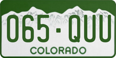 CO license plate 065QUU