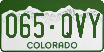 CO license plate 065QVY