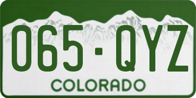 CO license plate 065QYZ