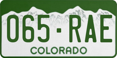 CO license plate 065RAE