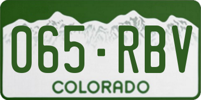 CO license plate 065RBV