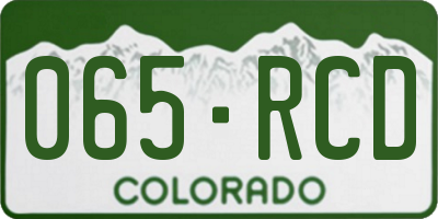 CO license plate 065RCD