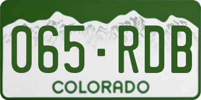CO license plate 065RDB