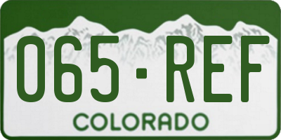 CO license plate 065REF