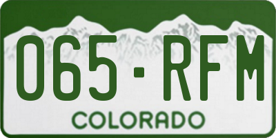 CO license plate 065RFM