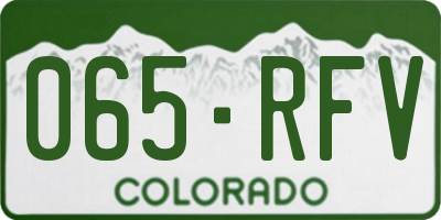 CO license plate 065RFV