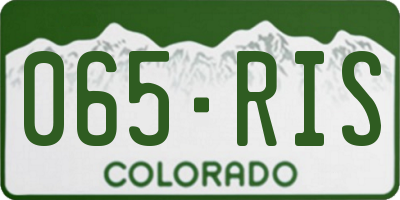 CO license plate 065RIS