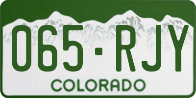 CO license plate 065RJY