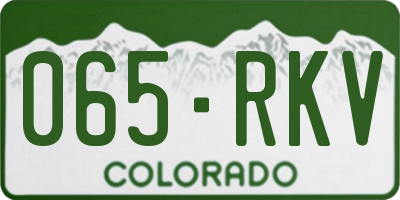 CO license plate 065RKV