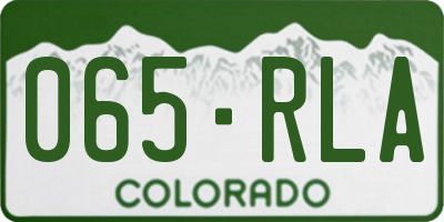 CO license plate 065RLA