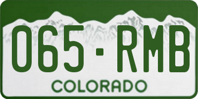 CO license plate 065RMB
