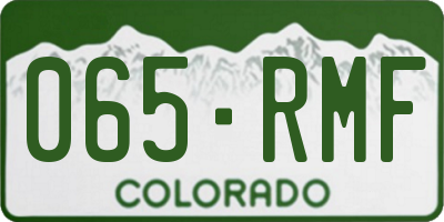 CO license plate 065RMF