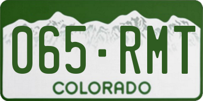 CO license plate 065RMT