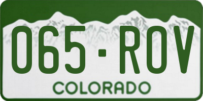CO license plate 065ROV