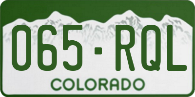 CO license plate 065RQL