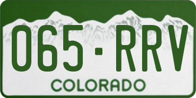 CO license plate 065RRV