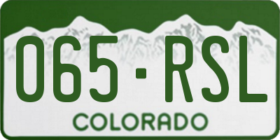 CO license plate 065RSL