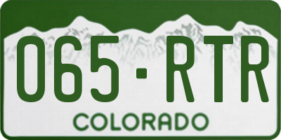 CO license plate 065RTR