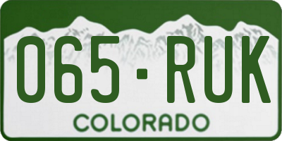 CO license plate 065RUK