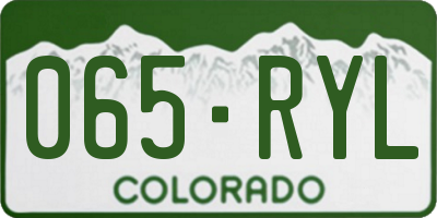 CO license plate 065RYL