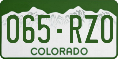 CO license plate 065RZO