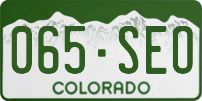 CO license plate 065SEO