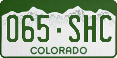 CO license plate 065SHC