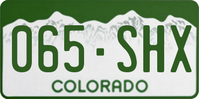 CO license plate 065SHX