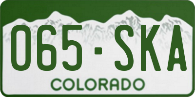 CO license plate 065SKA