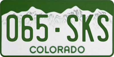 CO license plate 065SKS