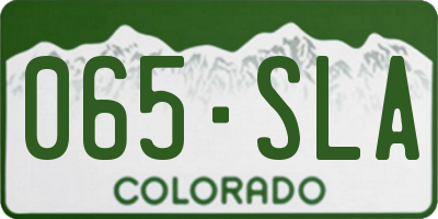 CO license plate 065SLA