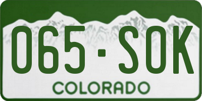 CO license plate 065SOK